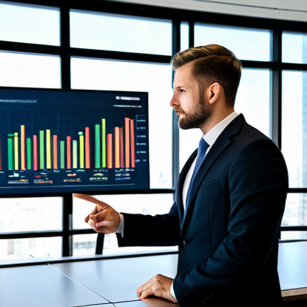 A professional Certified Public Accountant, an adult male, standing confidently in a modern, well-lit corporate boardroom. He is dressed in a crisp, dark business suit with a light collared shirt, fully clothed, modest clothing, appropriate attire, professional dress. He is pointing towards a large digital screen displaying complex financial data visualizations, charts, and predictive models, illustrating financial foresight and strategic planning. The boardroom features sleek, contemporary furniture and large windows revealing a city skyline in the background. The scene emphasizes strategic decision-making and technological integration. safe for work, appropriate content, perfect anatomy, correct proportions, natural pose, well-formed hands, proper finger count, natural body proportions, professional photography, high quality.