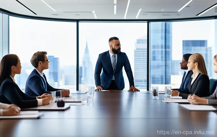 공인회계사 이직 성공 사례 - **Strategic Business Advisor in Action**
    A dynamic, high-angle full shot of a diverse team of pr...