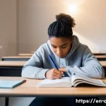 공인회계사 시험을 위한 동기 부여 - **Prompt:** A determined young adult, appearing focused and resilient, sits at a well-lit study desk...