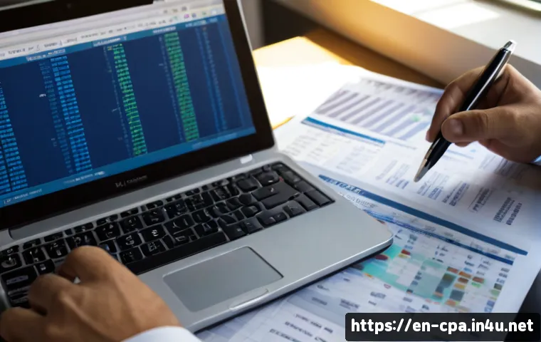 공인회계사와 세금 감사 기법 - Photorealistic professional scene of a certified public accountant in a modern American office revie...